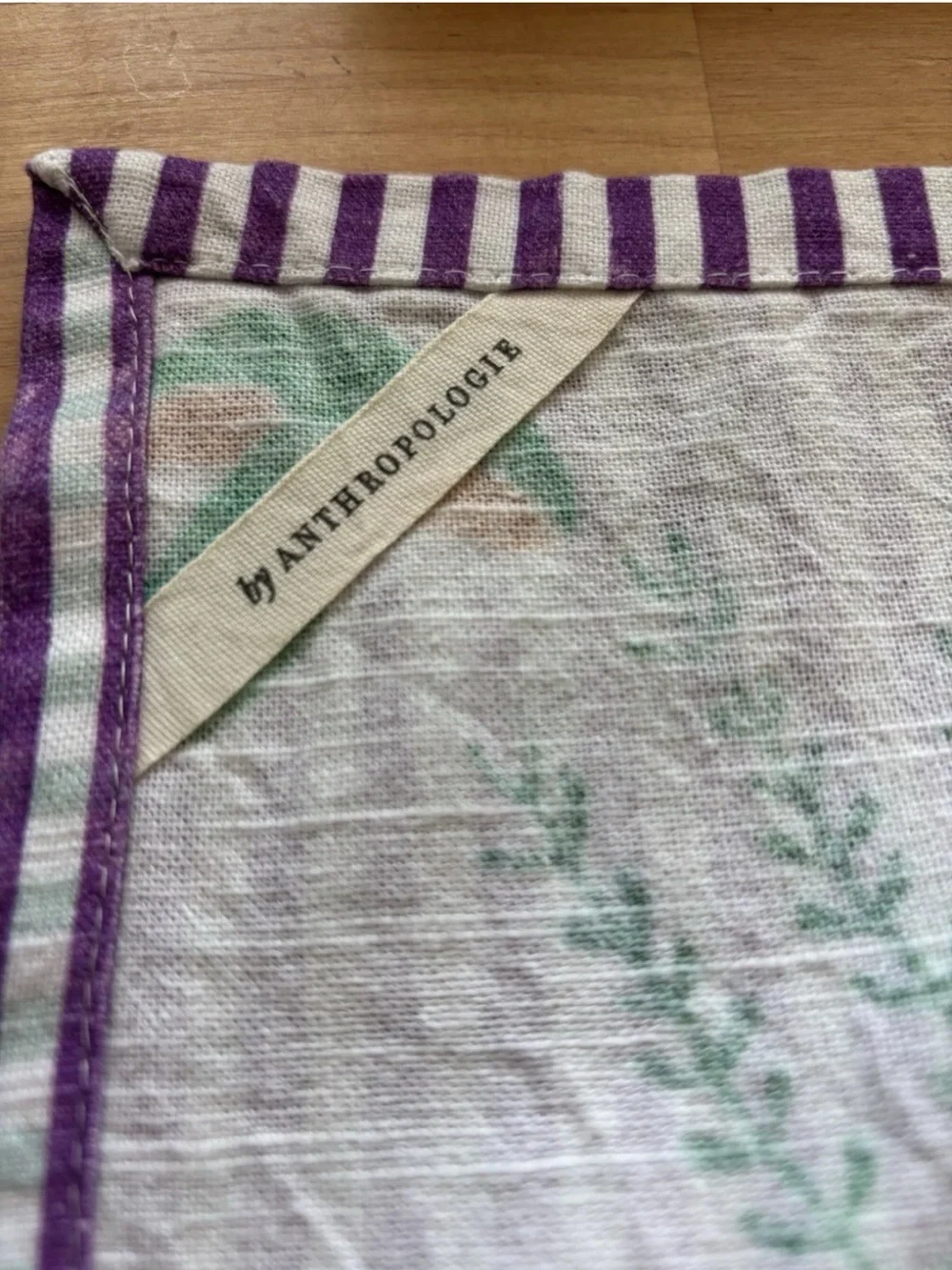 NEW Anthropologie Greens Block Print Dish Towel
